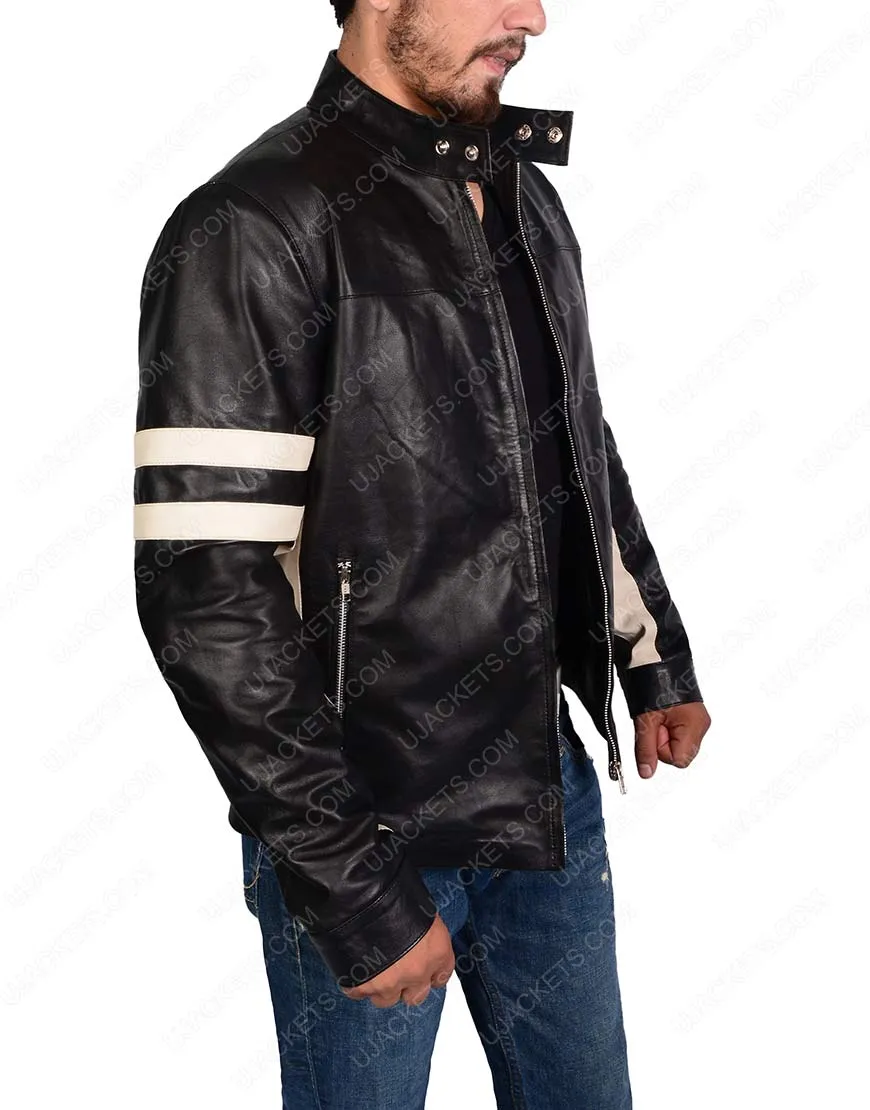 Mens Black Cafe Racer Retro Leather Jacket - Ujackets