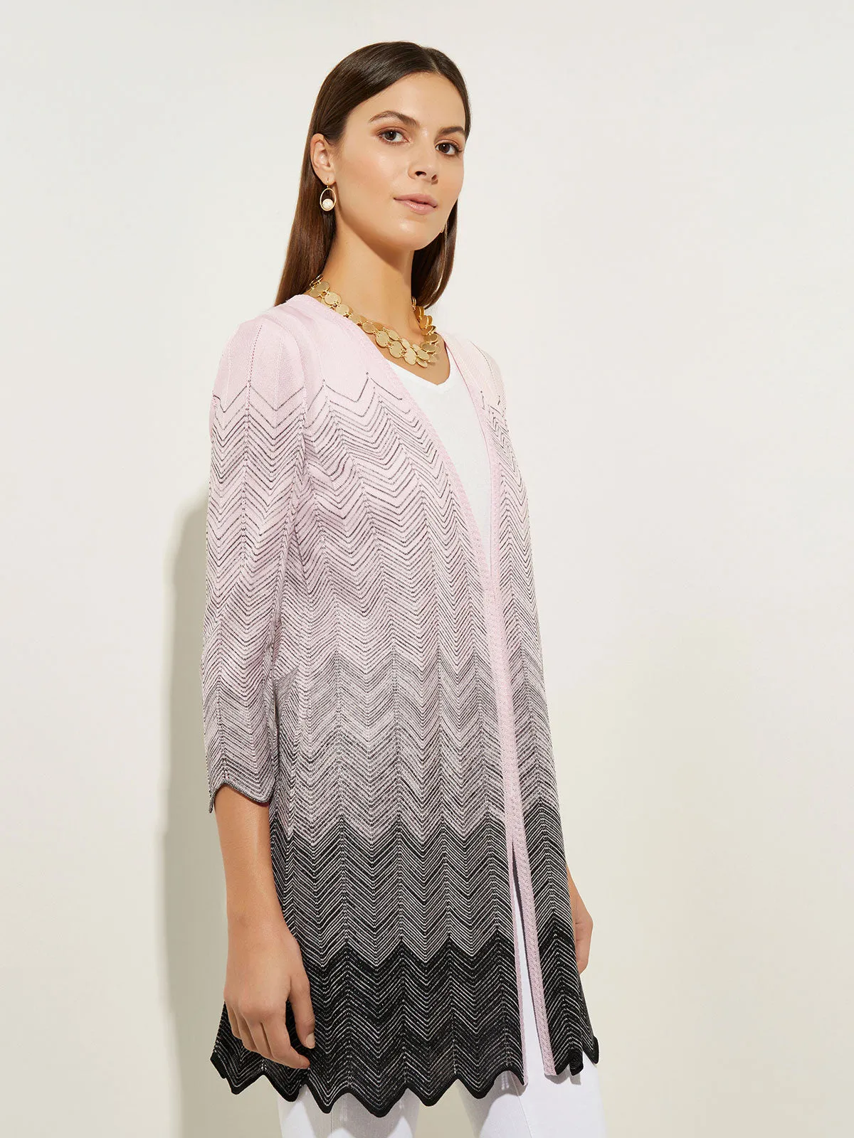 Ombre Chevron Classic Knit Jacket