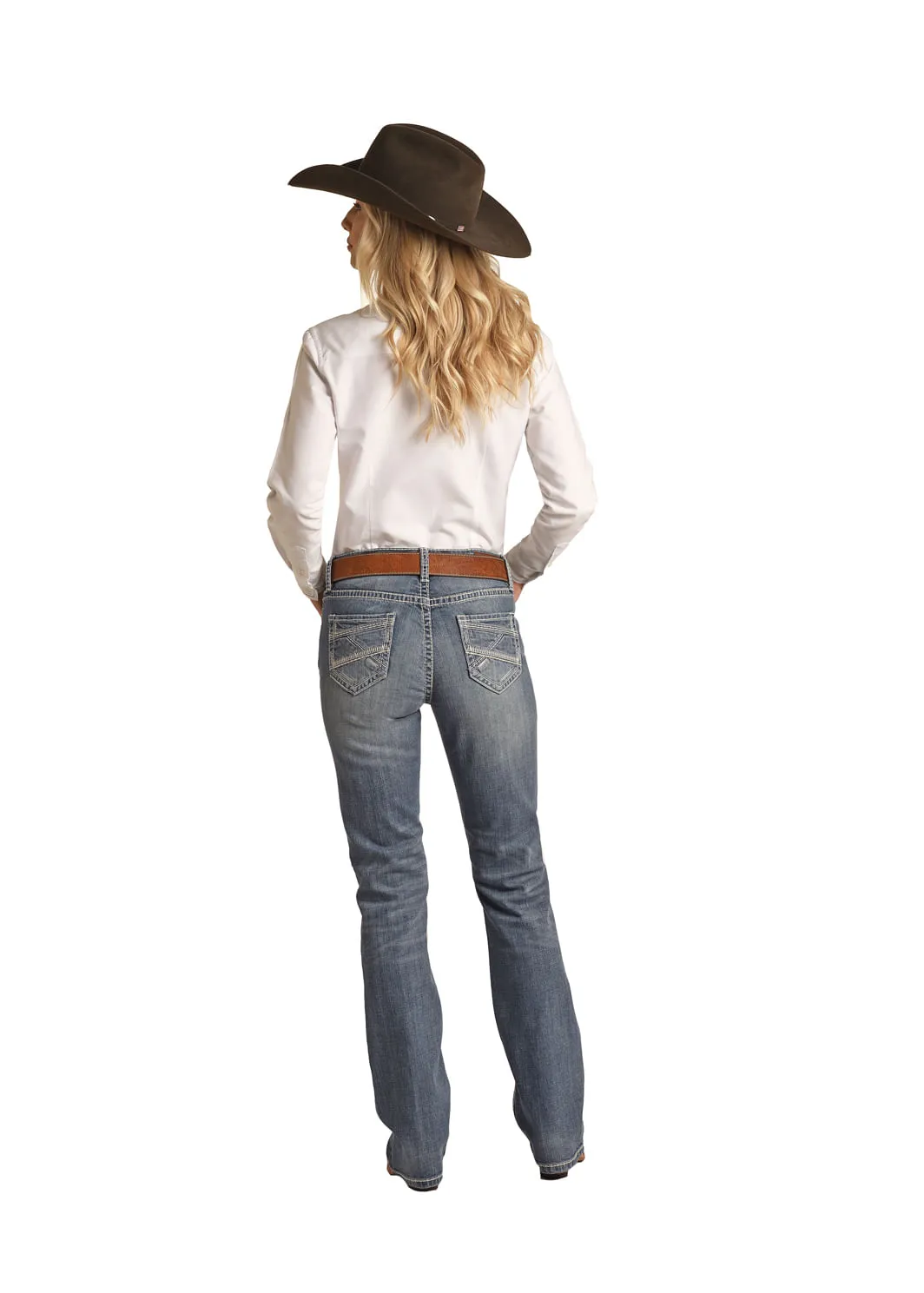 Panhandle Slim Womens Midrise Relaxed Straight Leg Jeans