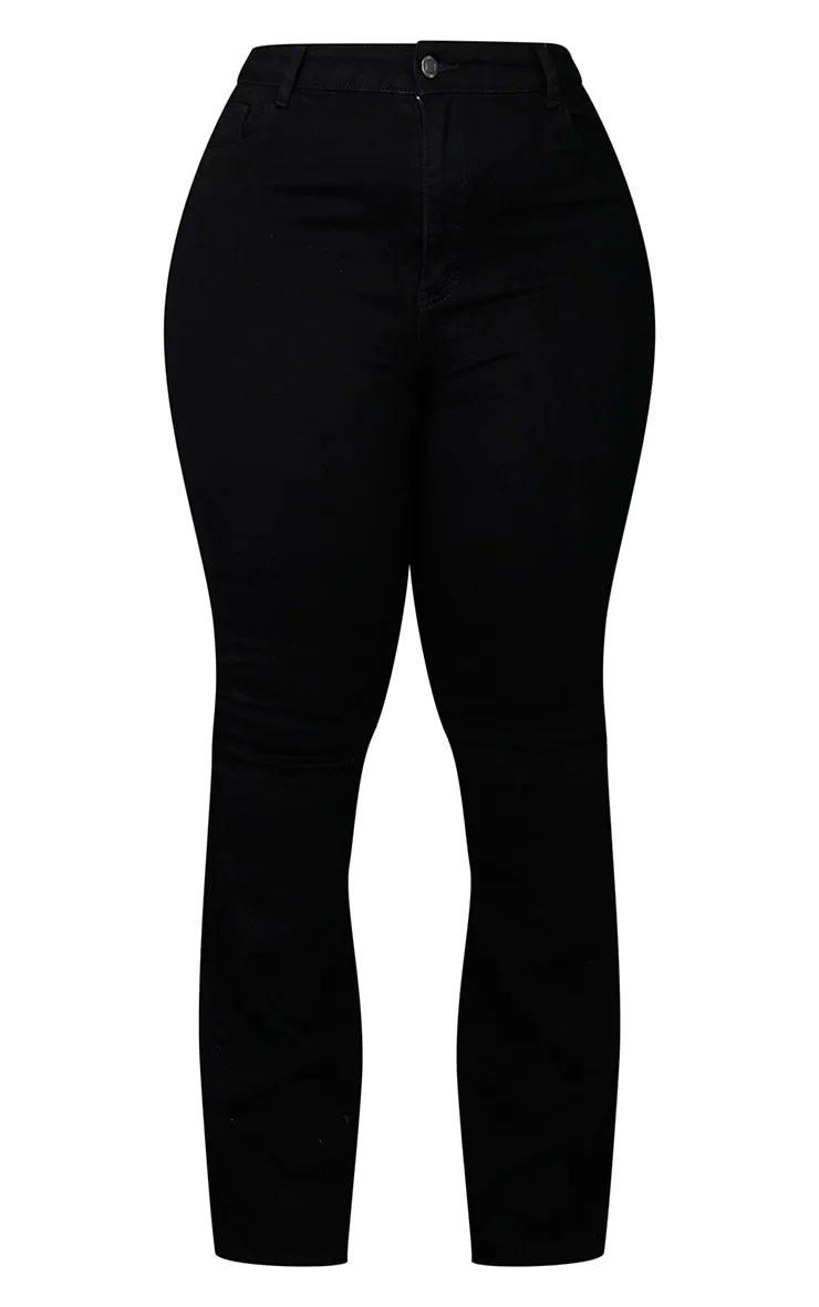 Plus Black Flare Denim Jeans | Plus Size