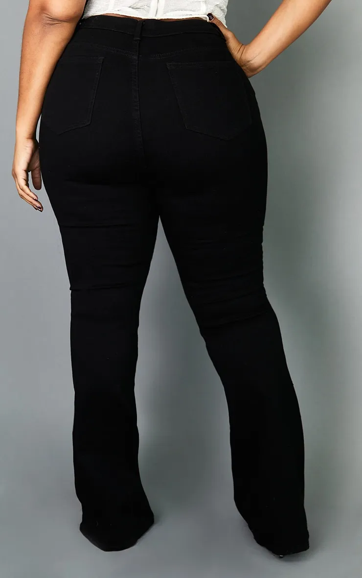 Plus Black Flare Denim Jeans | Plus Size