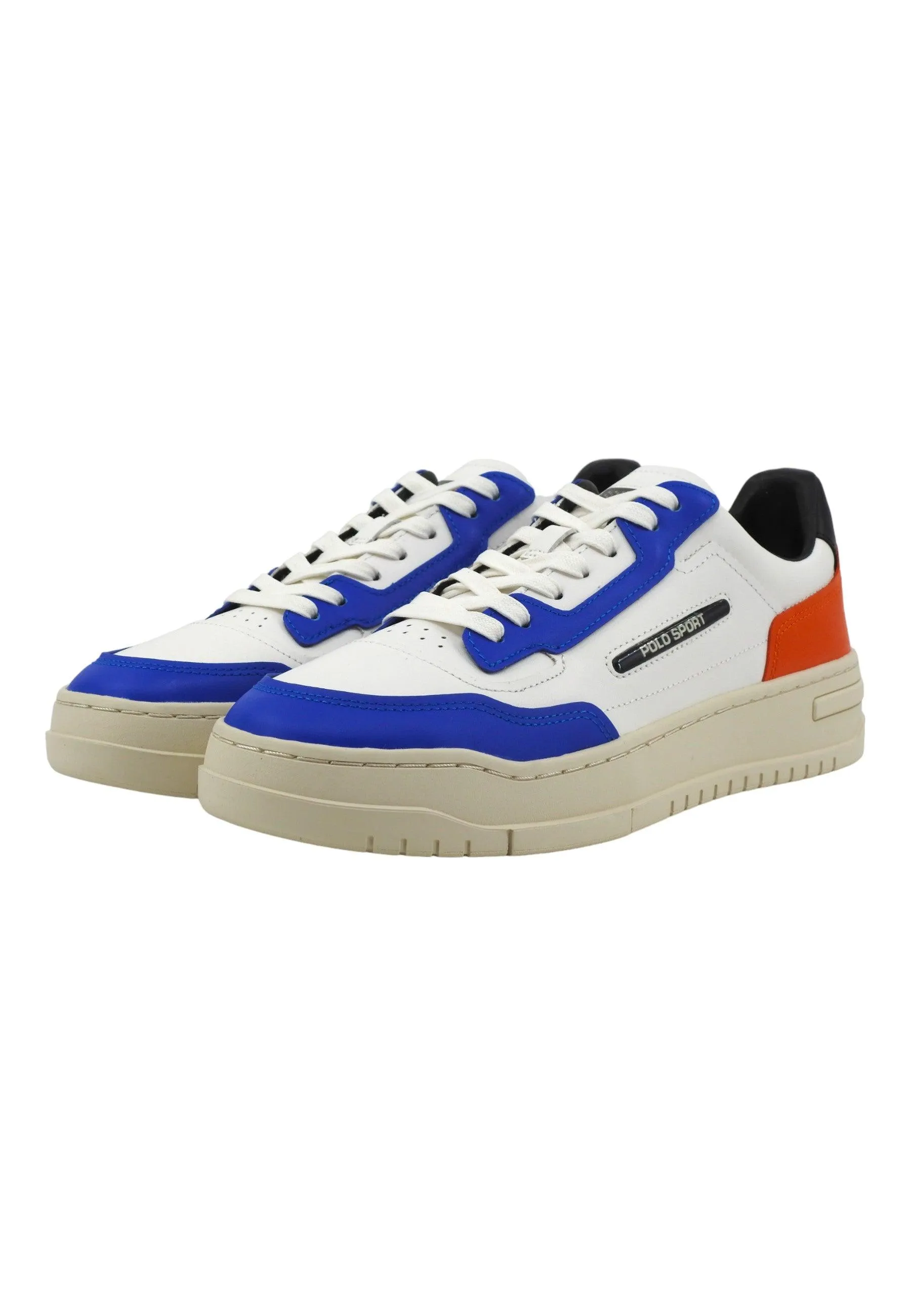 POLO RALPH LAUREN Sneaker Basket Uomo White Orange Blue 809931902003