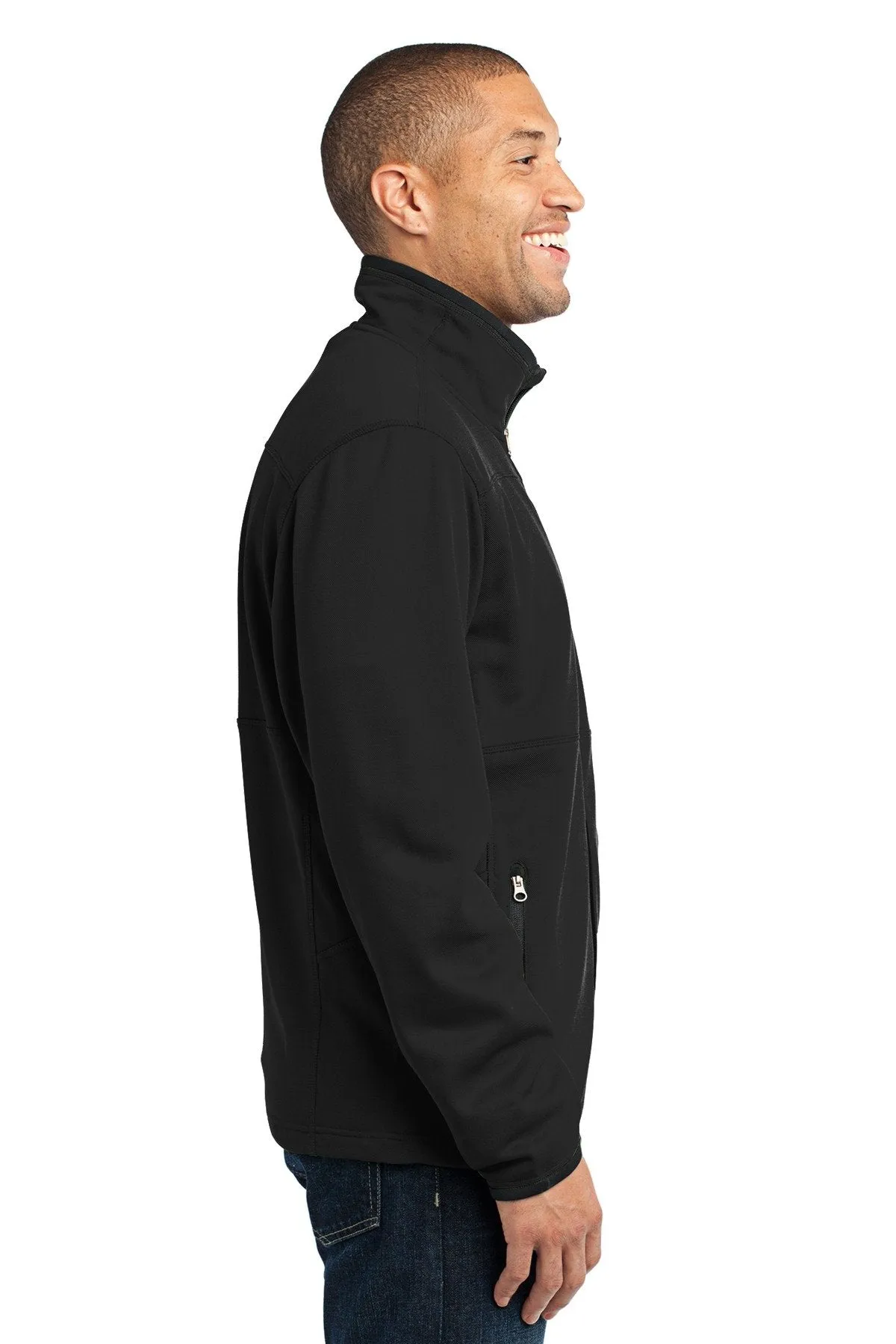 Port Authority Pique Fleece Jacket F222 Black [YOUR COMPANY]