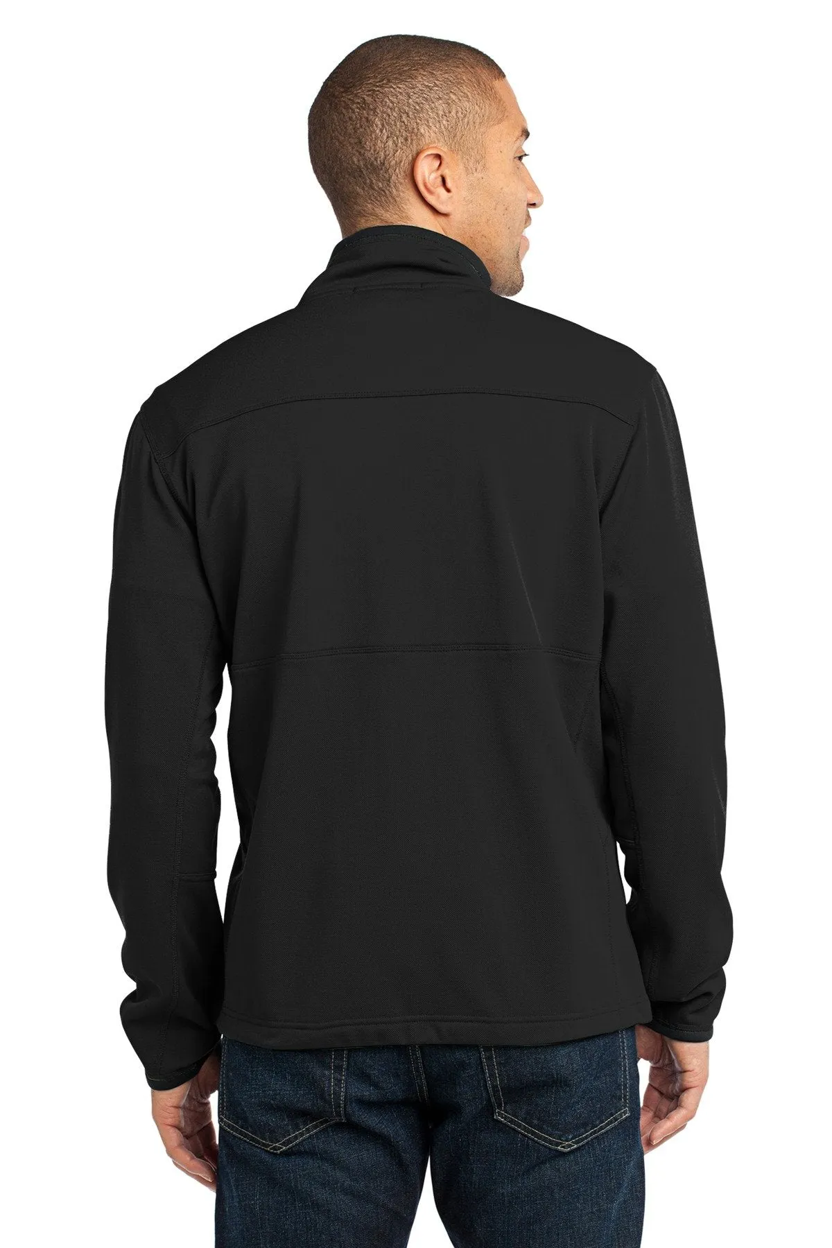 Port Authority Pique Fleece Jacket F222 Black [YOUR COMPANY]