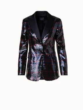 Printed Check Sequins Jacket