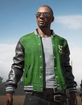 PUBG 5M Varsity Jacket | Green Bomber Jacket | 40% Discount | ujackets!