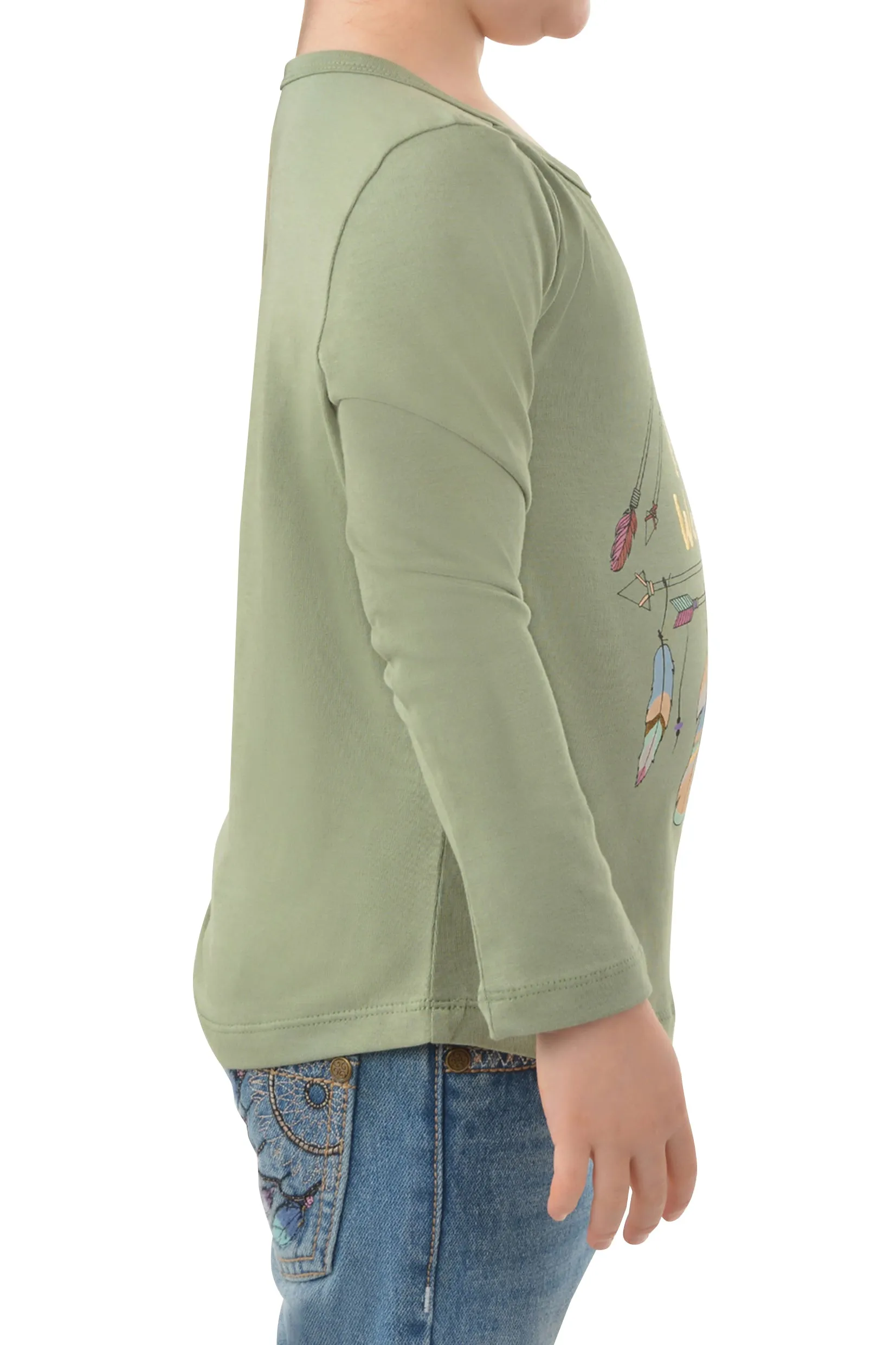 Pure Western Girls Spike L/S Tee - Moss - P3W5525738