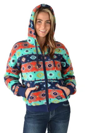 Pure Western Ladies Cailan Zip Up Hoodie - Multi/Navy - P3W2551717 - On Sale