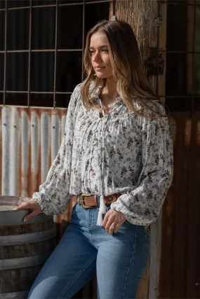 Pure Western Ladies Selina Blouse - Ivory/Multi - P4W2541910