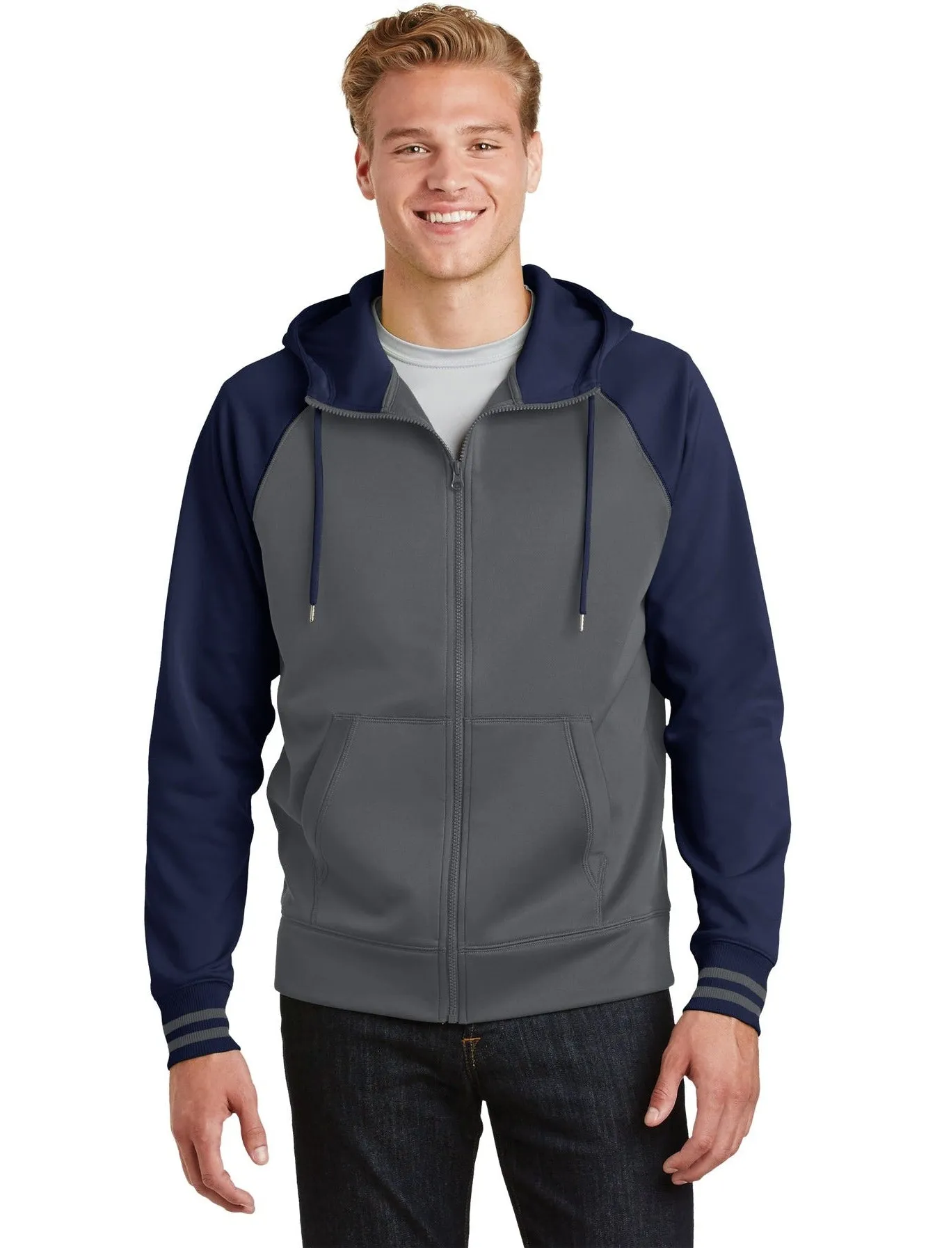 Sport-Tek Sport-Wick Varsity Fleece Full-Zip Hooded Jacket