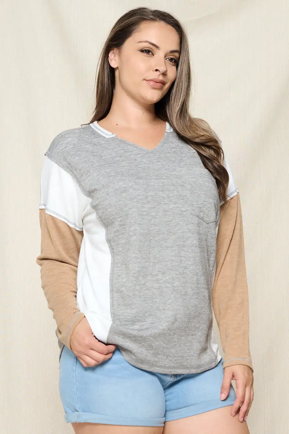 Standing Still Knit Top - Grey