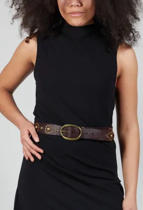 Studded Belt in Brown