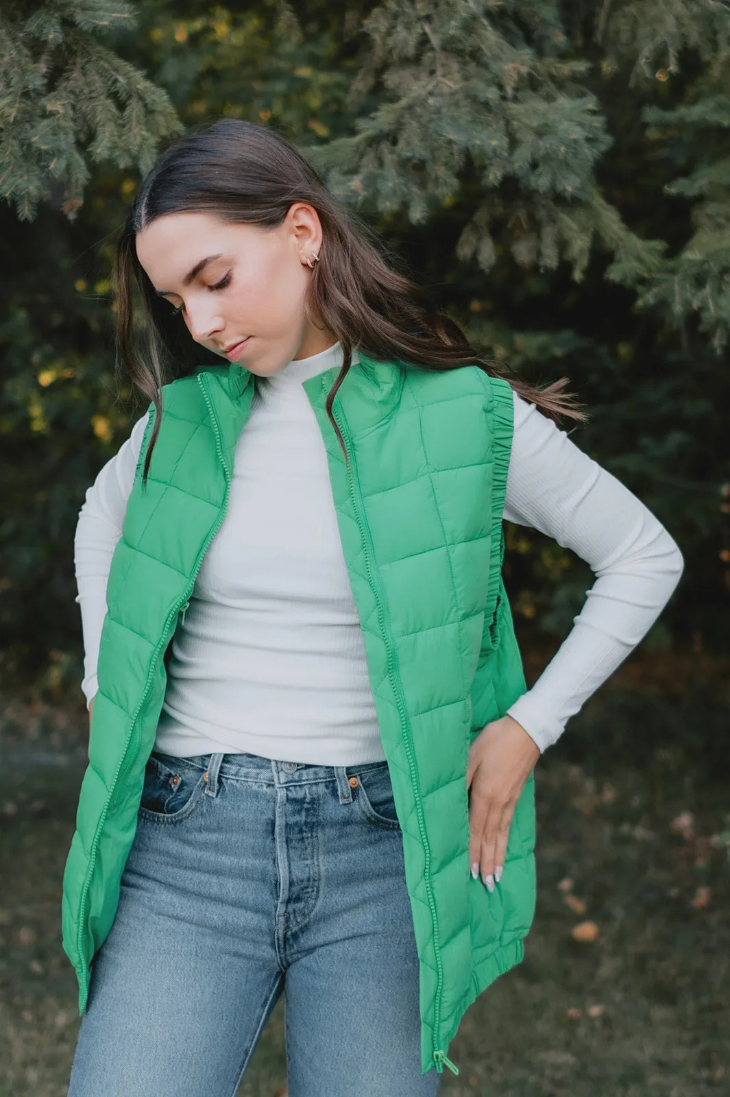 The Ryker Puffer Vest - Kelly Green