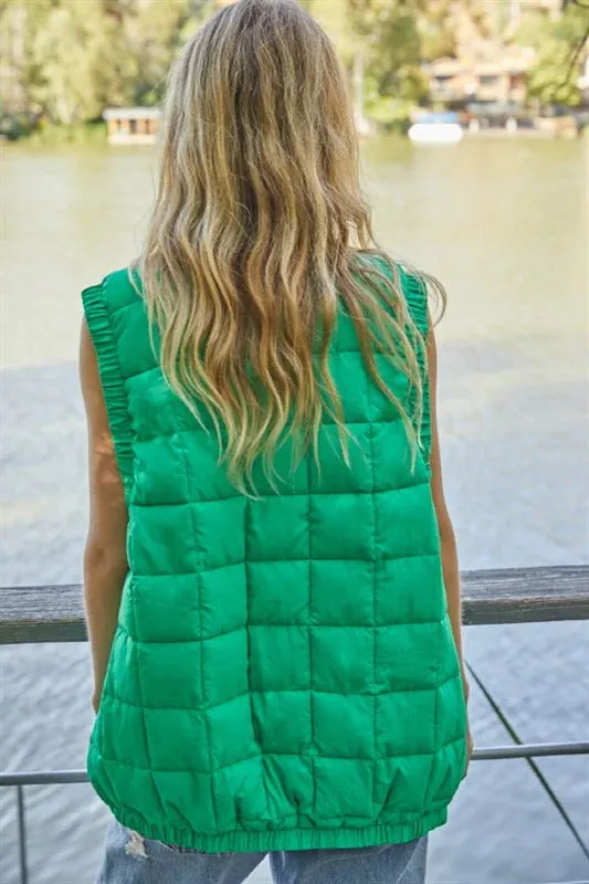 The Ryker Puffer Vest - Kelly Green