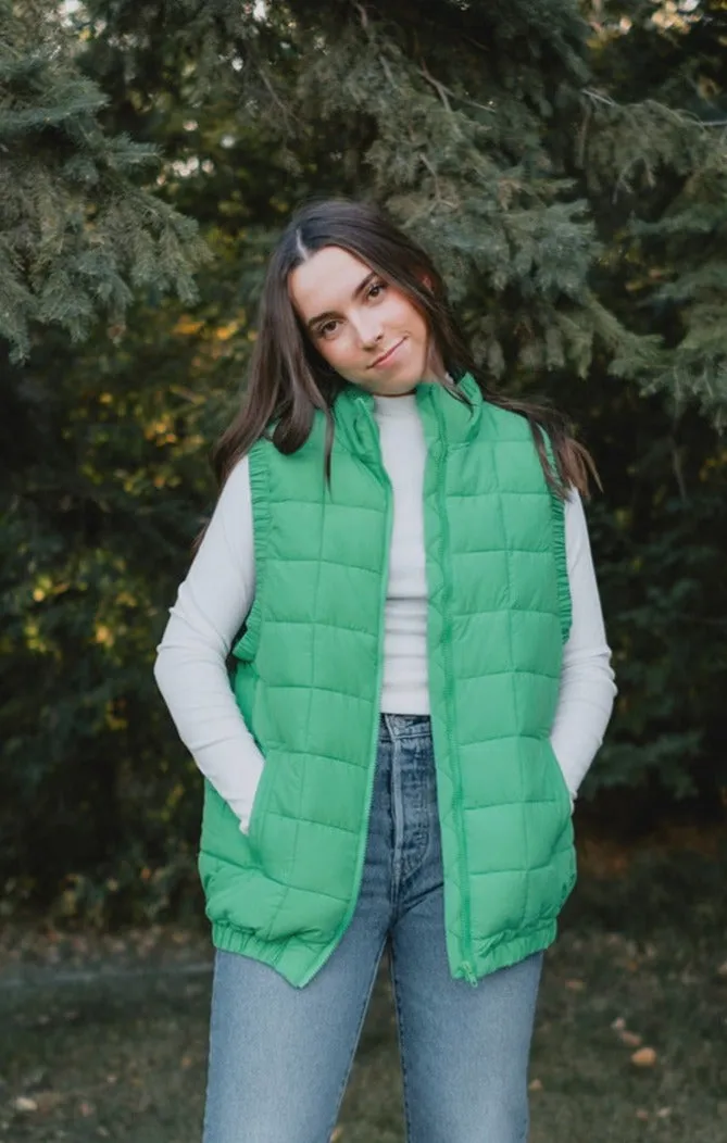 The Ryker Puffer Vest - Kelly Green