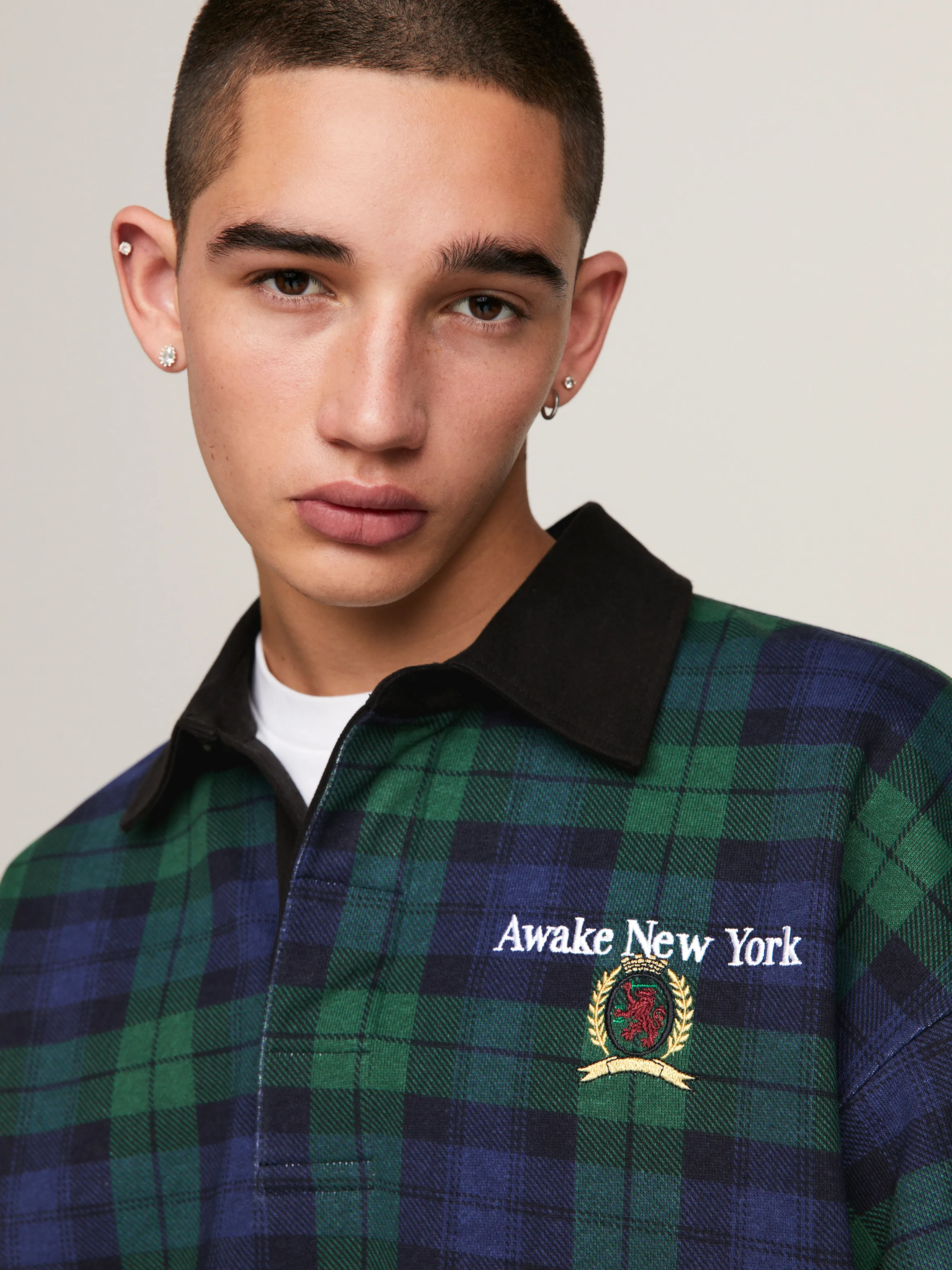 Tommy x Awake NY Tartan Check Rugby Shirt | Sweatshirts & Hoodies | Tommy Jeans