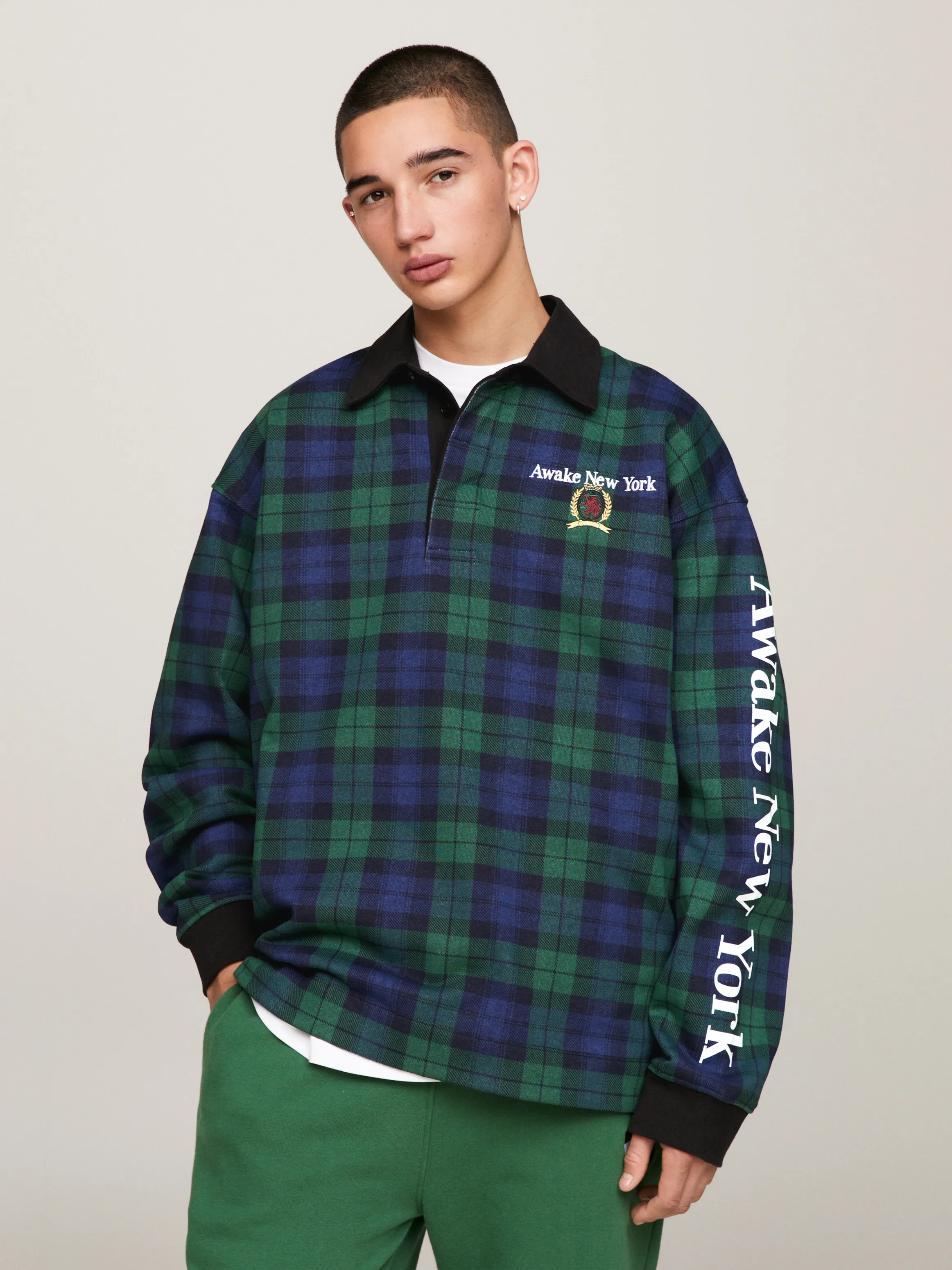 Tommy x Awake NY Tartan Check Rugby Shirt | Sweatshirts & Hoodies | Tommy Jeans