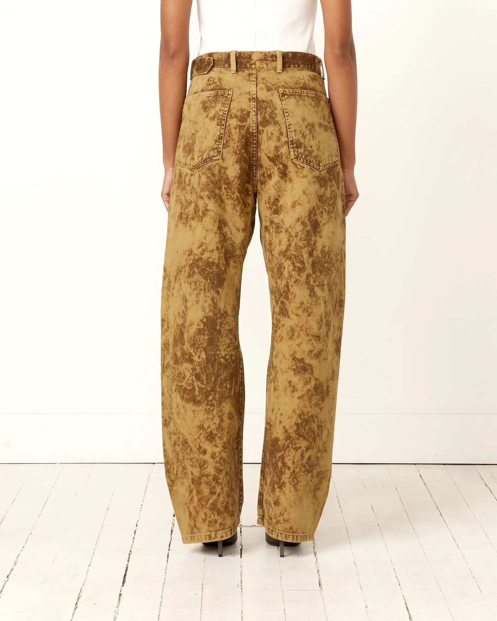 Twisted Belted Pant in Acid Snow Bronze