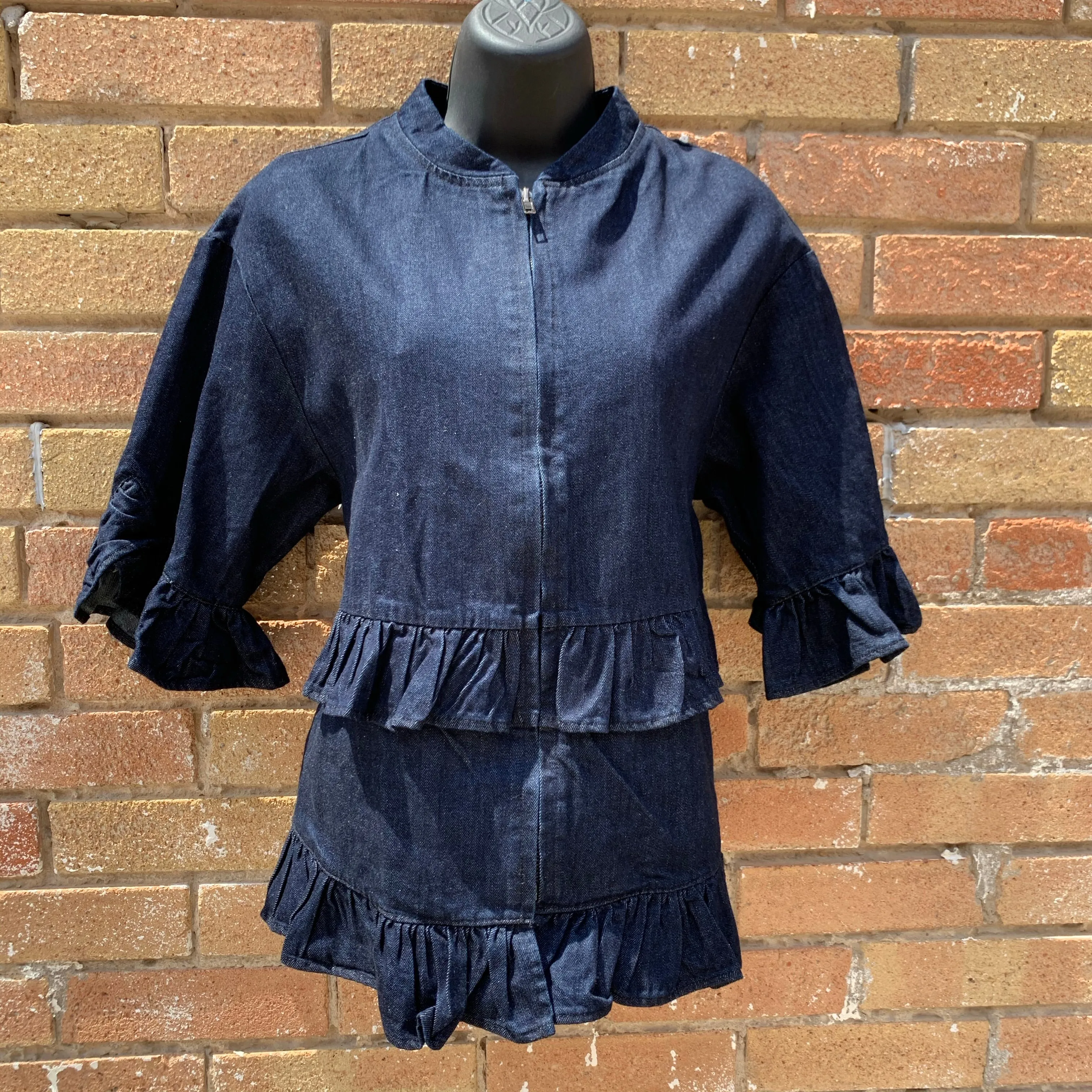 Umgee Denim Jacket /Ruffles