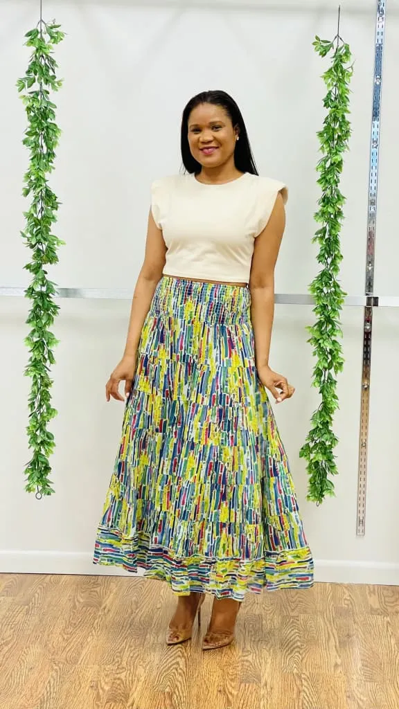 Venice printed maxi skirt