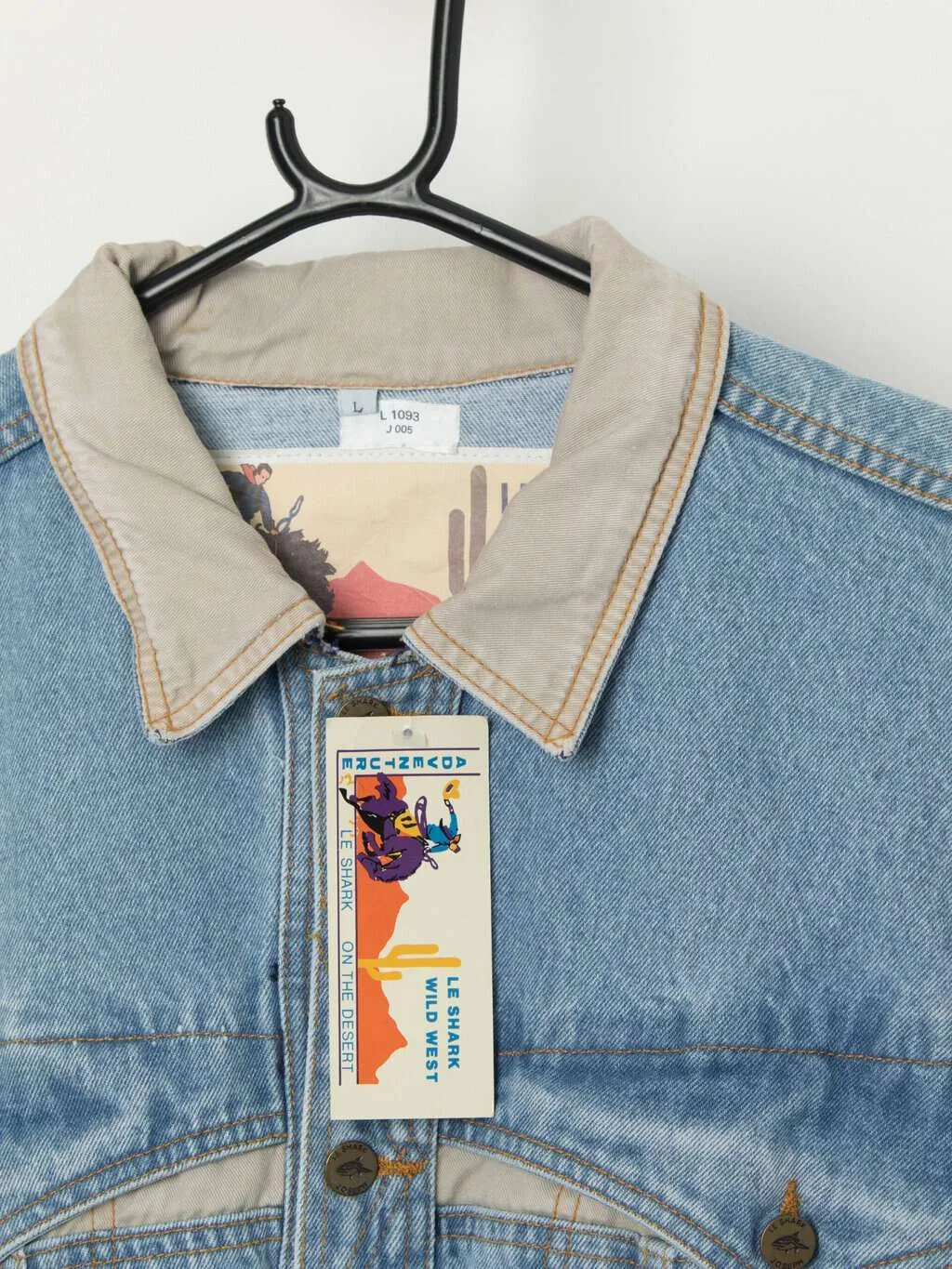 Vintage deadstock 90s Le Shark cowboy denim jacket – Large