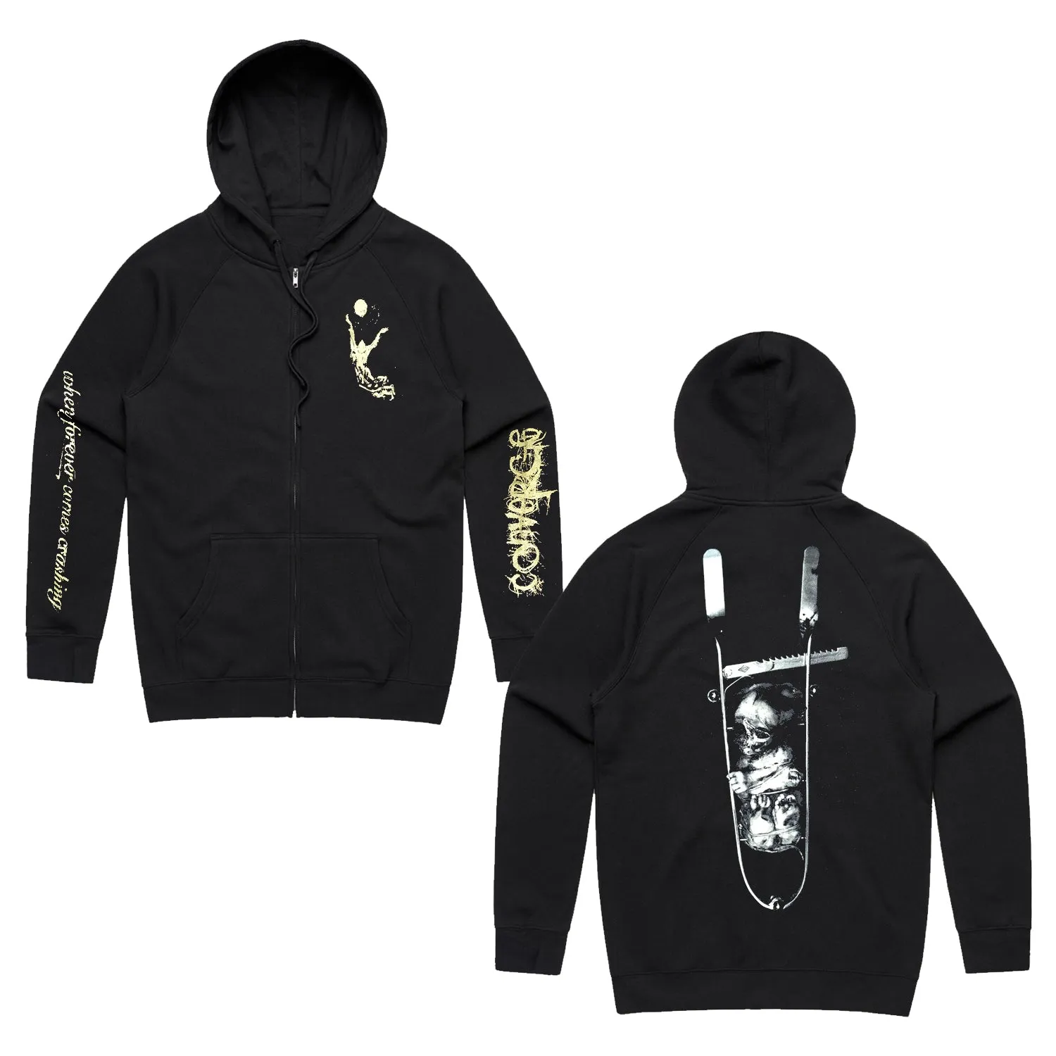 When Forever Comes Crashing Zip Up Hoodie (Black)