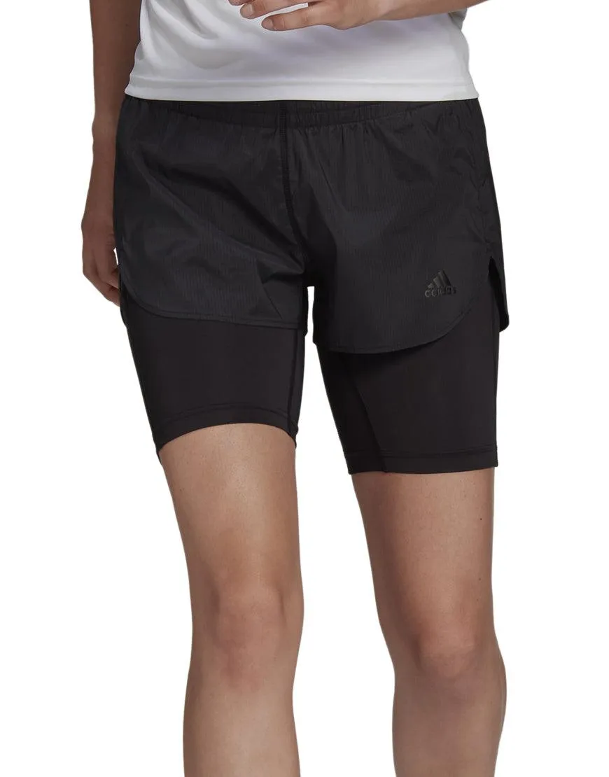 Women's Run Fast 2in1 Shorts :Black