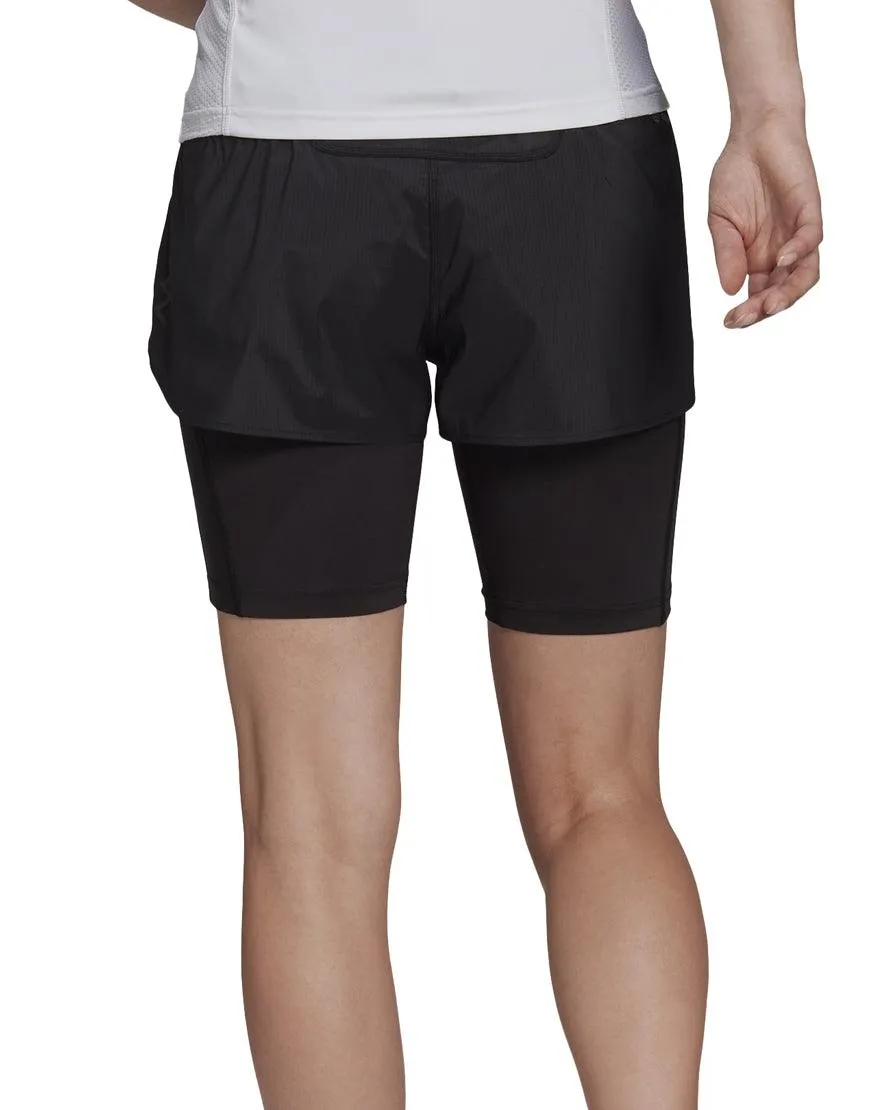 Women's Run Fast 2in1 Shorts :Black