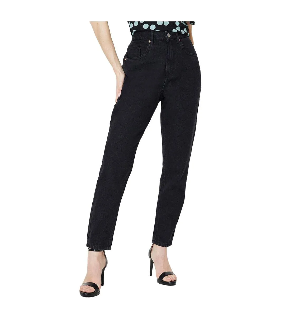 Womens/ladies relaxed mom jeans black Dorothy Perkins