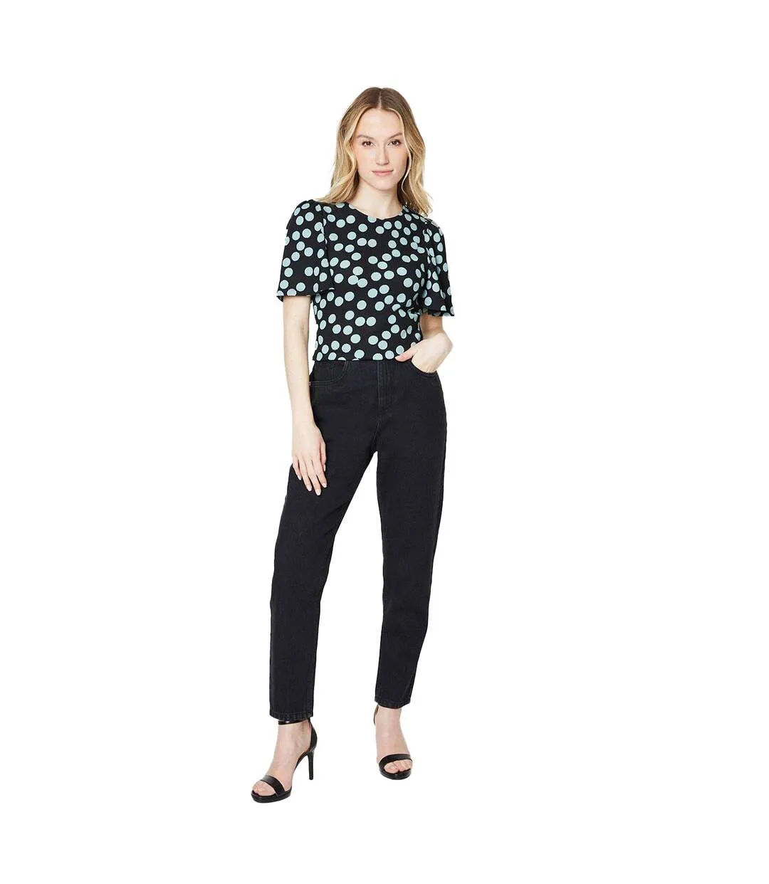 Womens/ladies relaxed mom jeans black Dorothy Perkins