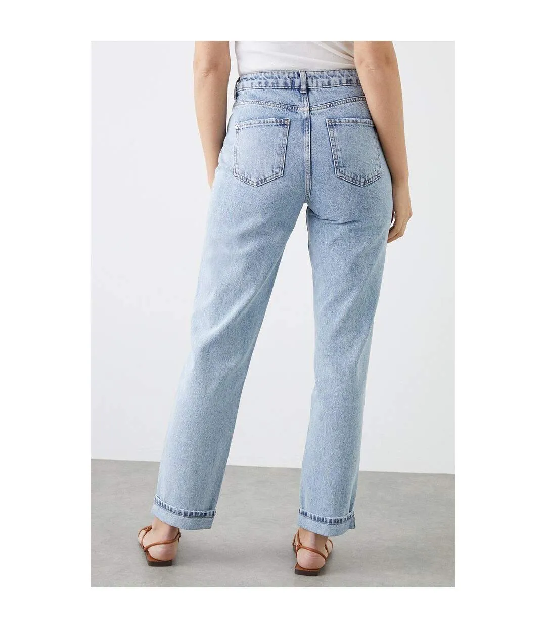 Womens/ladies tall boyfriend jeans light wash Dorothy Perkins