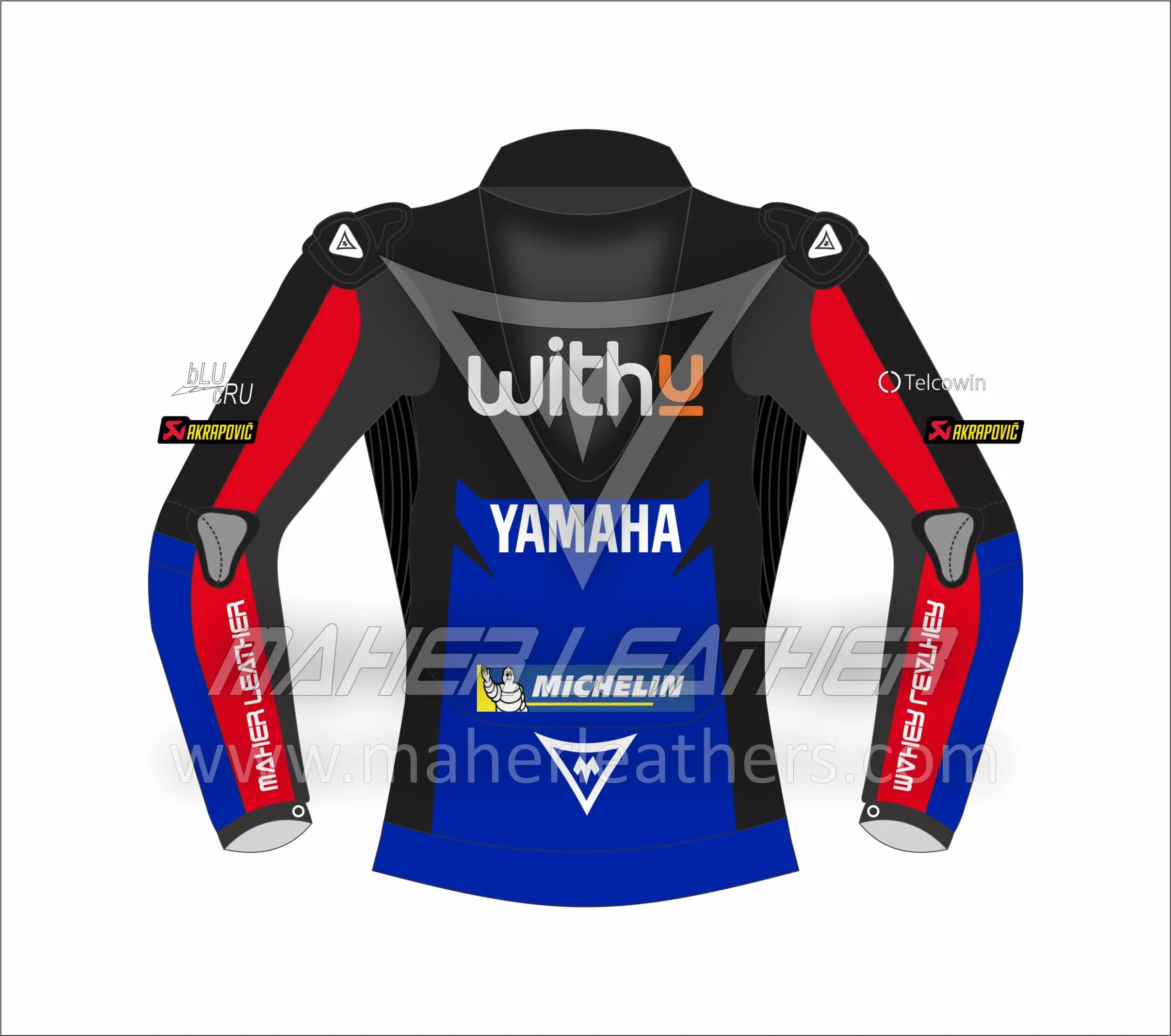 Yamaha leather Motorbike racing jacket 2022 Darryn Binder